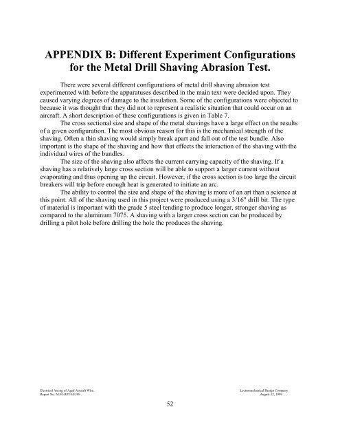 Electrical Short Circuit/Arcing of Aged Aircraft Wiring