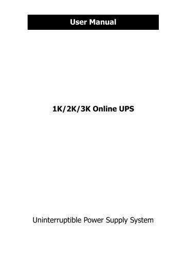 1K/2K/3K Online UPS Uninterruptible Power Supply ... - Voltron