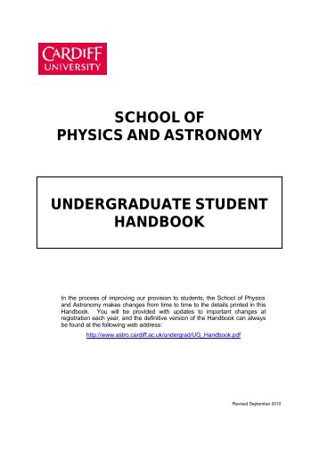 Information on Modules - Cardiff School of Physics and Astronomy