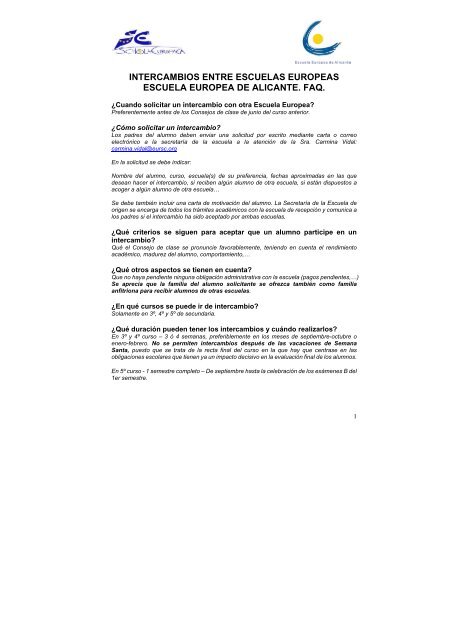 entre Escuelas Europeas Escuela Europea Alicante
