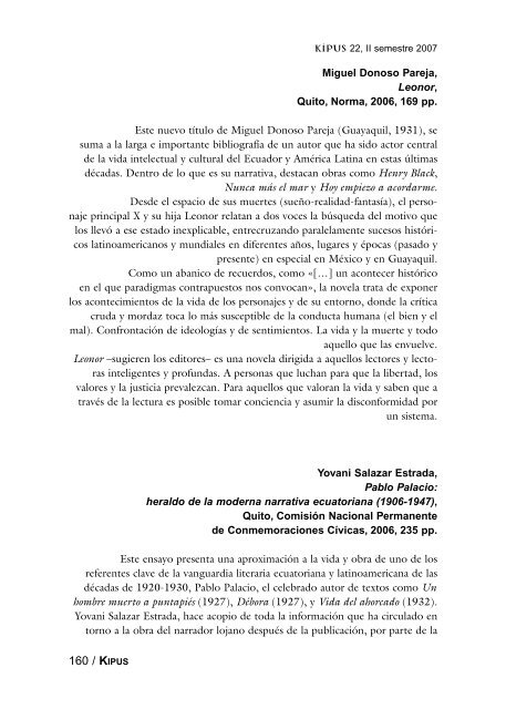 R E F E R E N C I A S de publicaciones - Repositorio UASB-Digital