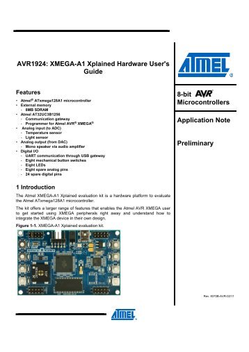 AVR1924: XMEGA-A1 Xplained Hardware User Guide - Elfa