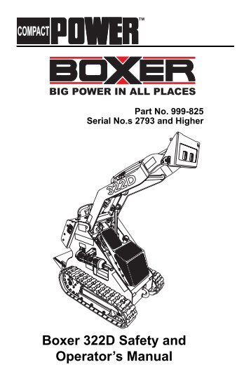 Boxer 322D Operators Manual - Boxer Power and Equipment