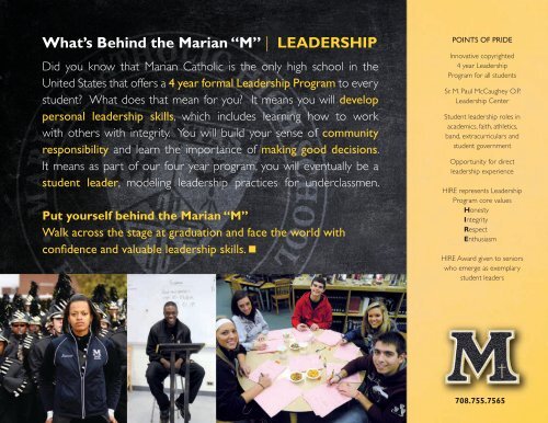What's Behind The Marian âMâ - Marian Catholic High School