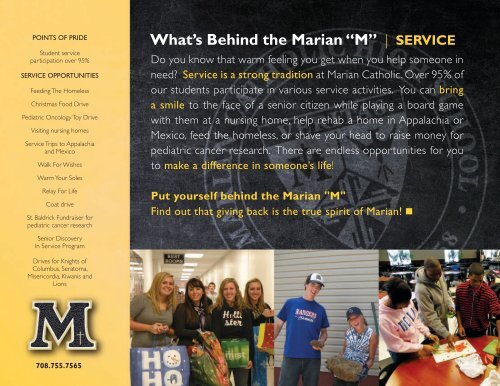 What's Behind The Marian âMâ - Marian Catholic High School