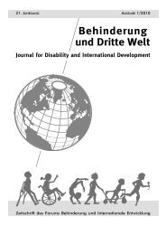 Disaster and Disability in Bangladesh - Behinderung und Dritte Welt