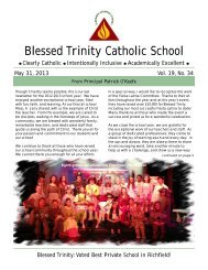 Vol. 19, No. 34 May 31, 2013 Blessed Trinity Catholic School