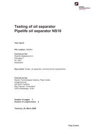 Testing of oil separator Pipelife oil separator NS10