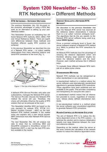 System 1200 Newsletter â No. 53 RTK Networks â Different Methods