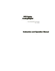 Instruction and Operation Manual RTE Series Analog ... - Chiller City