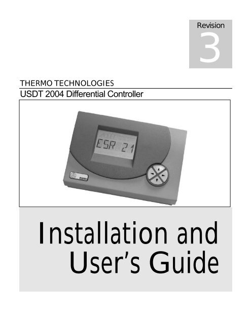 USDT 2004 Differential Controller - Thermomax Technologies