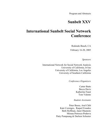 Sunbelt XXV International Sunbelt Social Network ... - INSNA