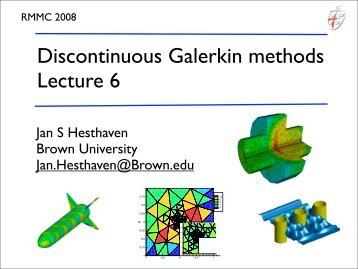 Lecture 6 - Center for Fluid Mechanics, Turbulence and Computation