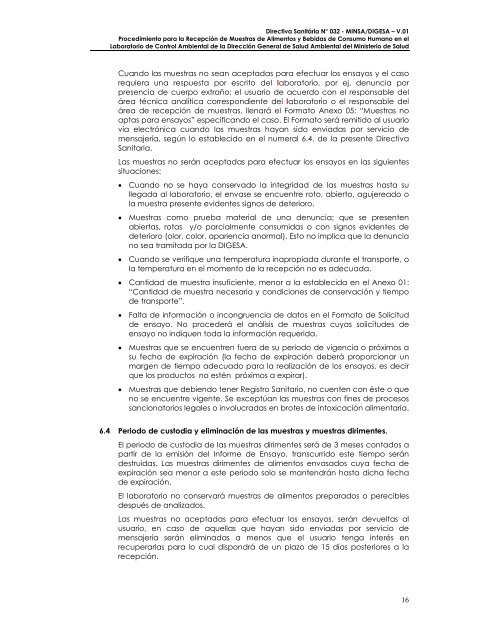 Procedimiento para la RecepciÃ³n de Muestras de Alimentos