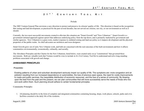 2005 General Plan - City Of Ventura