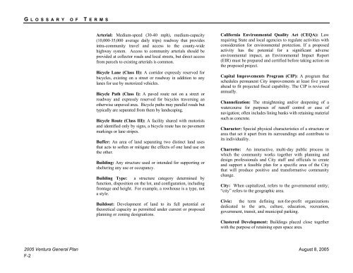 2005 General Plan - City Of Ventura