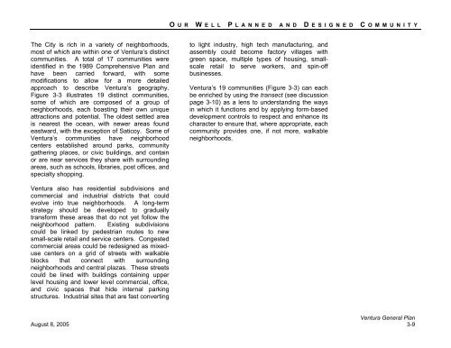 2005 General Plan - City Of Ventura