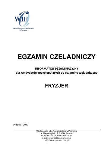 EGZAMIN CZELADNICZY - Wielkopolska Izba RzemieÅlnicza