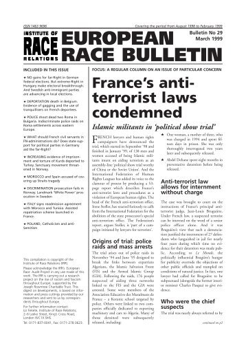 EUROPEAN RACE BULLETIN - Institute of Race Relations