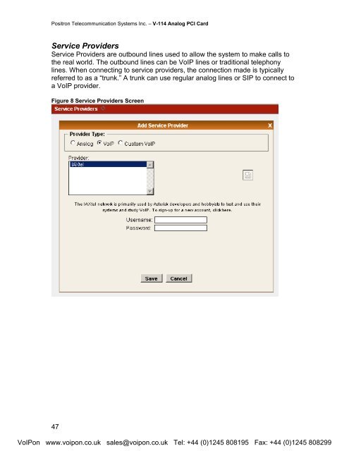 Positron V-114 User Manual (PDF) - VoIPon Solutions