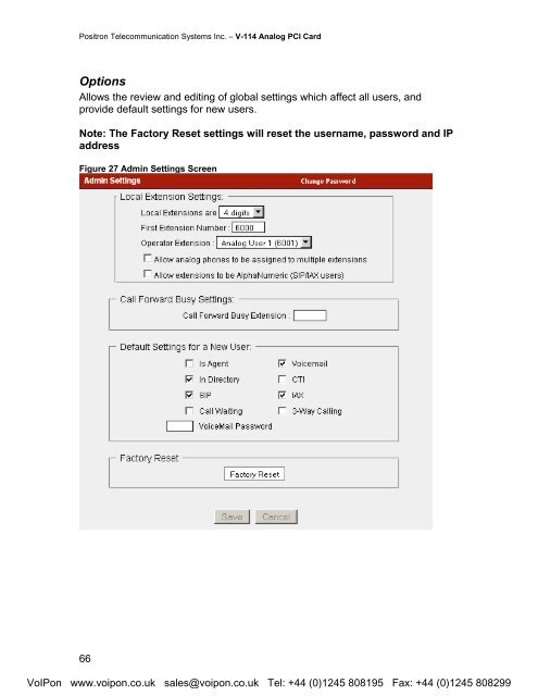 Positron V-114 User Manual (PDF) - VoIPon Solutions