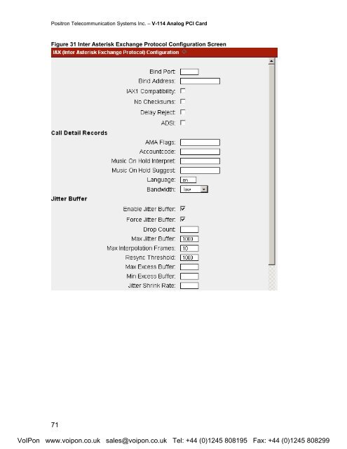 Positron V-114 User Manual (PDF) - VoIPon Solutions