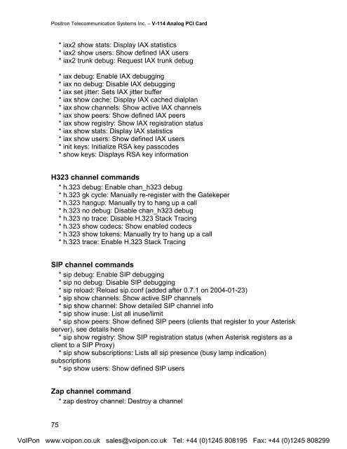 Positron V-114 User Manual (PDF) - VoIPon Solutions