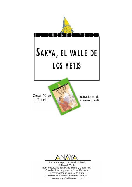 SAKYA, EL VALLE DE LOS YETIS - Anaya Infantil y Juvenil