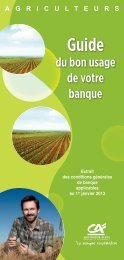 du bon usage de votre banque - Crédit Agricole Sud Rhône Alpes