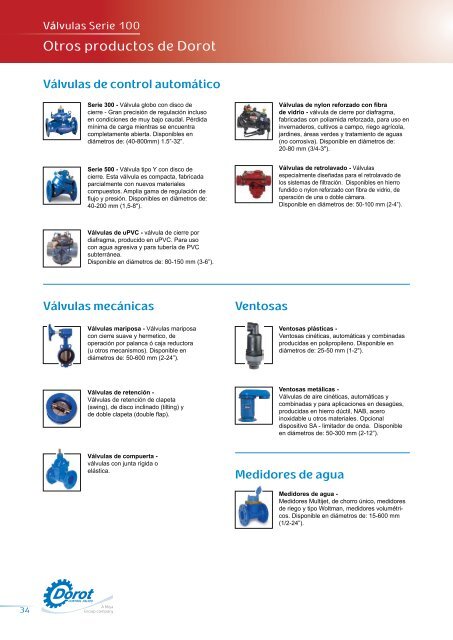 VÃ¡lvulas Serie 100 - Dorot Control Valves