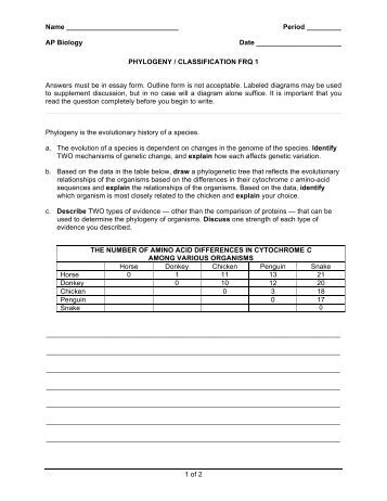 Essay questions biology classification