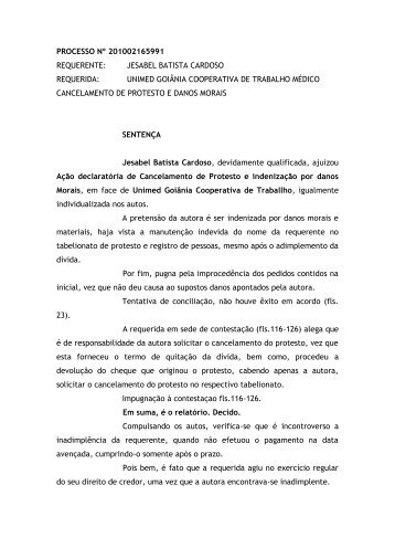 processo nÂº 201002165991 requerente: jesabel batista cardoso ...