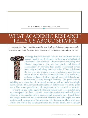 Rust, R.T. and Miu, C. (2006), “What Academic - Huizenga Business ...