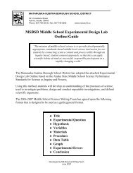 Experimental Design Guide - Matanuska-Susitna Borough School ...