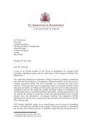 Letter to RCoA Training Committee - aagbi