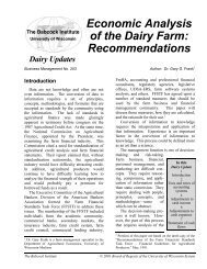 Economic Analysis of the Dairy Farm - Babcock Institute - University ...