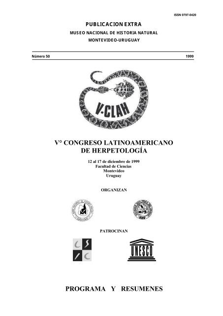 v° congreso latinoamericano de herpetología programa y resumenes