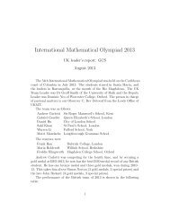 International Mathematical Olympiad 2013 - UK IMO Register