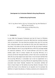 Development of a Calculation Method for Recycling Efficiencies of ...