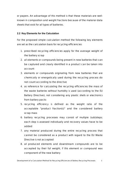 Development of a Calculation Method for Recycling Efficiencies of ...