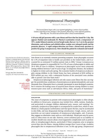 Streptococcal Pharyngitis - NEJM 2011.pdf - AInotes