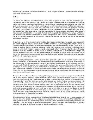 Emile ou De l'ducation [Document lectronique] / Jean-Jacques ...