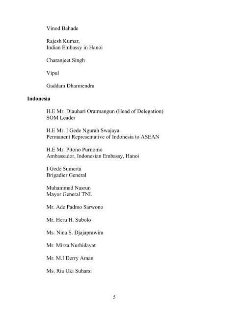 List of participants.pdf - ASEAN Regional Forum