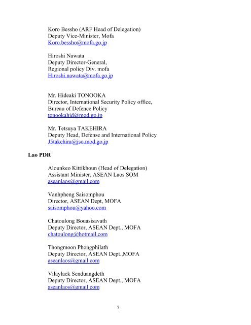 List of participants.pdf - ASEAN Regional Forum