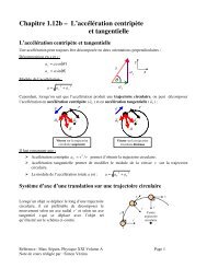 Chapitre 1.12b – L'accélération centripète et tangentielle