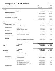 current market capitalization - The Nigerian Stock Exchange