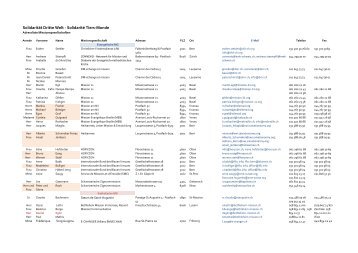 Adressliste Missionsgesellschaften - SolidaritÃ¤t Dritte Welt