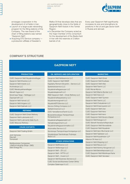 ENERGY FOR PEOPLE - JSC Gazprom Neft