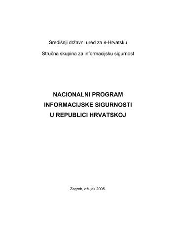 nacionalni program informacijske sigurnosti u republici hrvatskoj