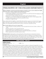 philosophy of the english department - Lemont High School